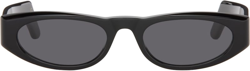 Black Geometric Acetate Sunglasses 262476F005008