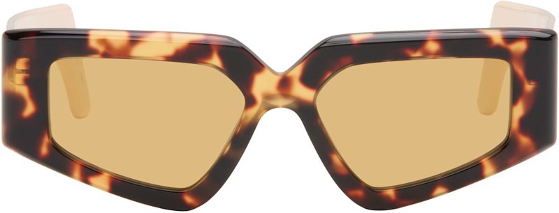 Brown & Beige Ultra Vintage V Logo Sunglasses 262476F005006