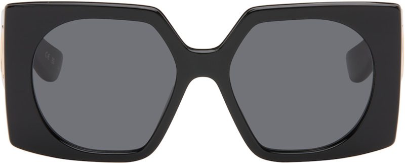 Black Rectangular Acetate Sunglasses 262476F005002