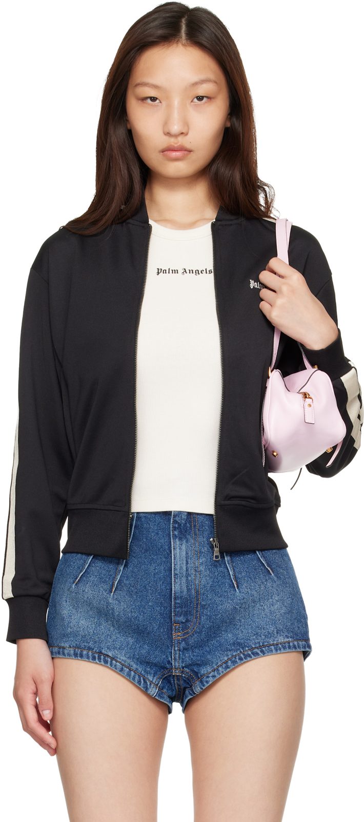 Black Classic Logo Track Bomber Jacket 261695F058001