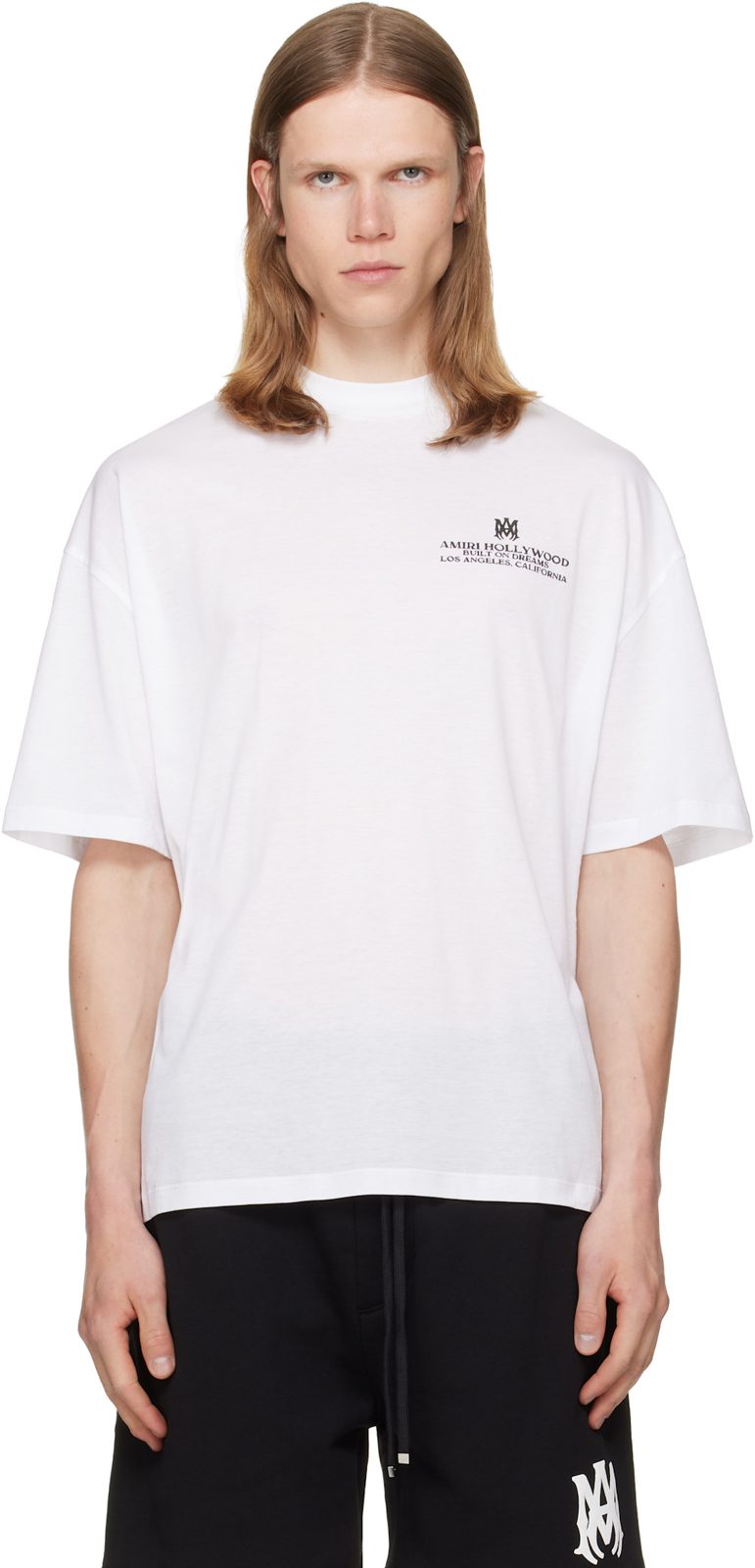 White MA Hollywood HJ Skate T-shirt 262886M213038