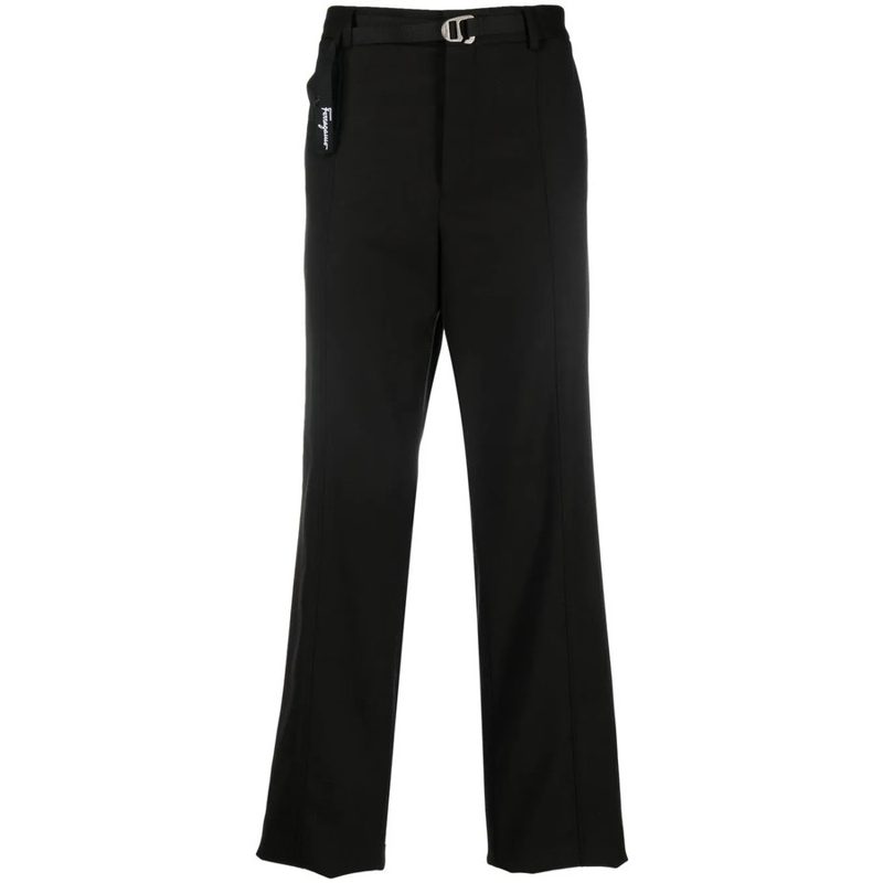 Straight-Leg Belted Trousers_Brown