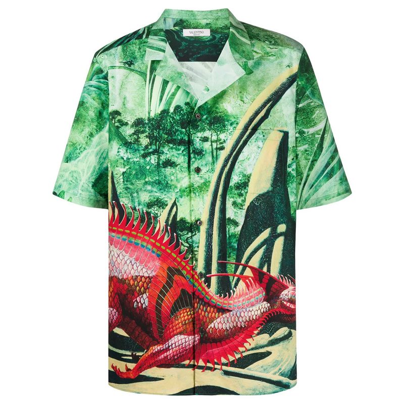 Garavani Garavani Graphic Print Shirt_Green