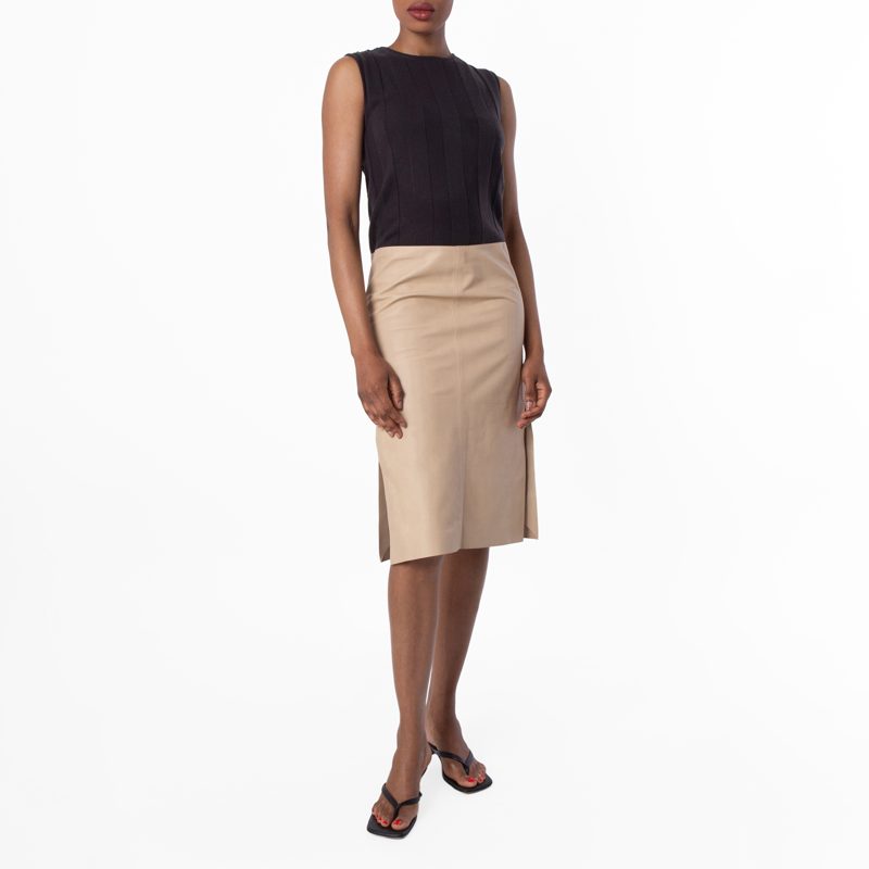 Two-Tone Sleeveless Midi Dress_Militi / Fossil