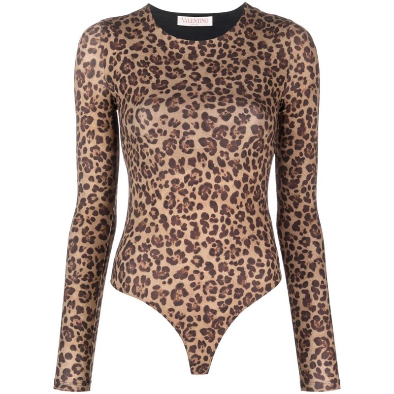 Garavani Garavani Animalier-Print Jersey Bodysuit_Multi-Color