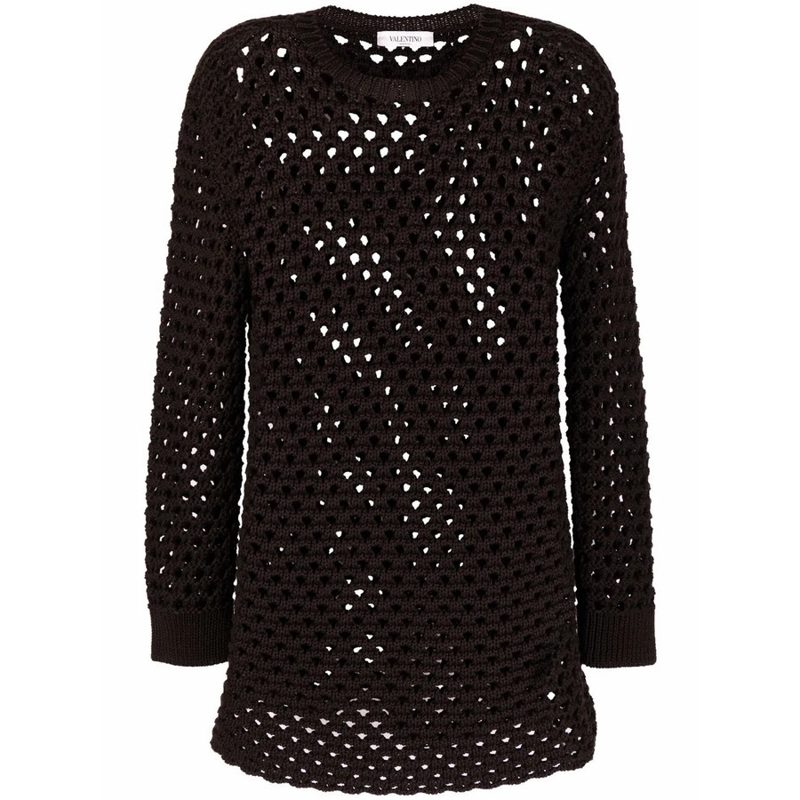 Garavani Garavani Open-Knit Jumper_Brown