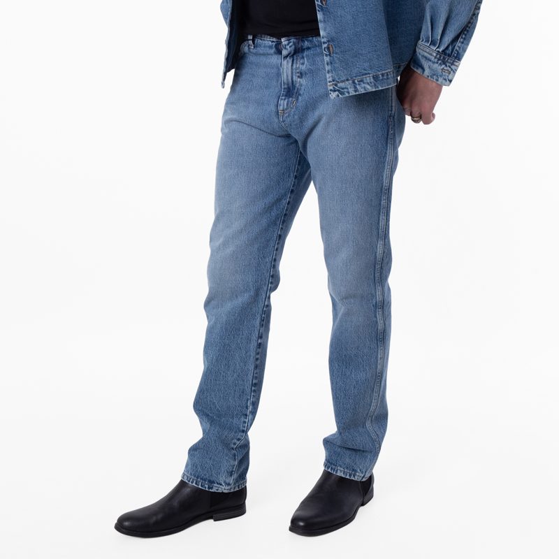 Straight-Leg Cotton Denim Jeans_Light Blue