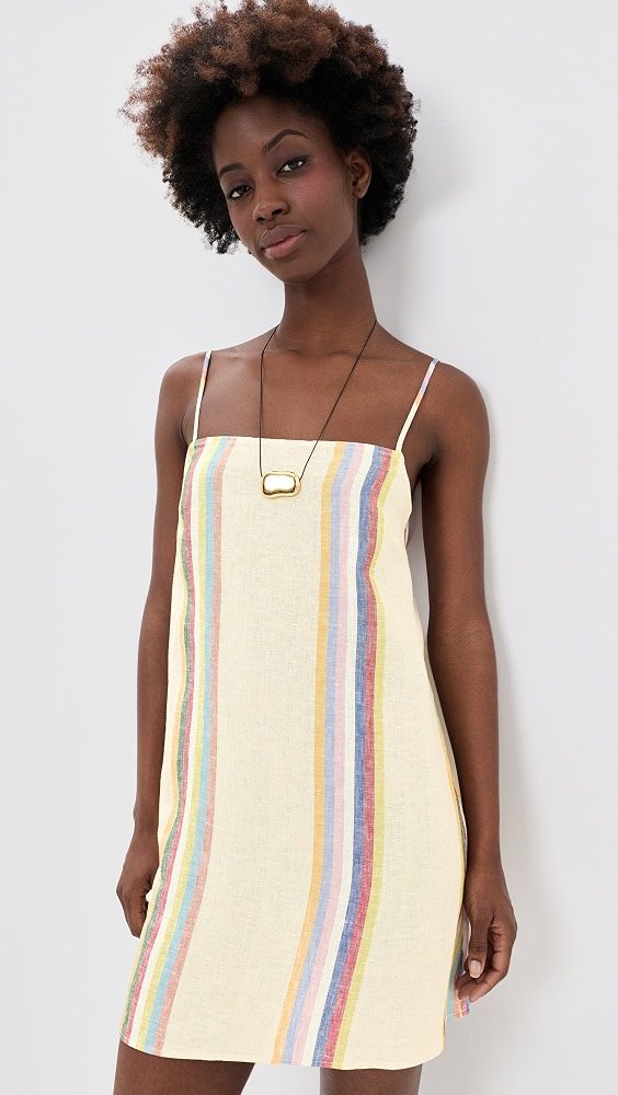 STAUD Laura Linen Mini Dress_Day Trip Stripe