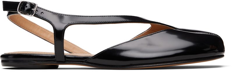 Black Tabi Flat Slingback Sandals 262168F118012