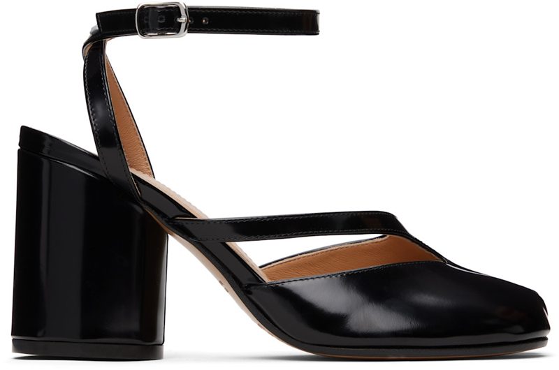 Black Tabi Pump Heeled Sandals 262168F122010