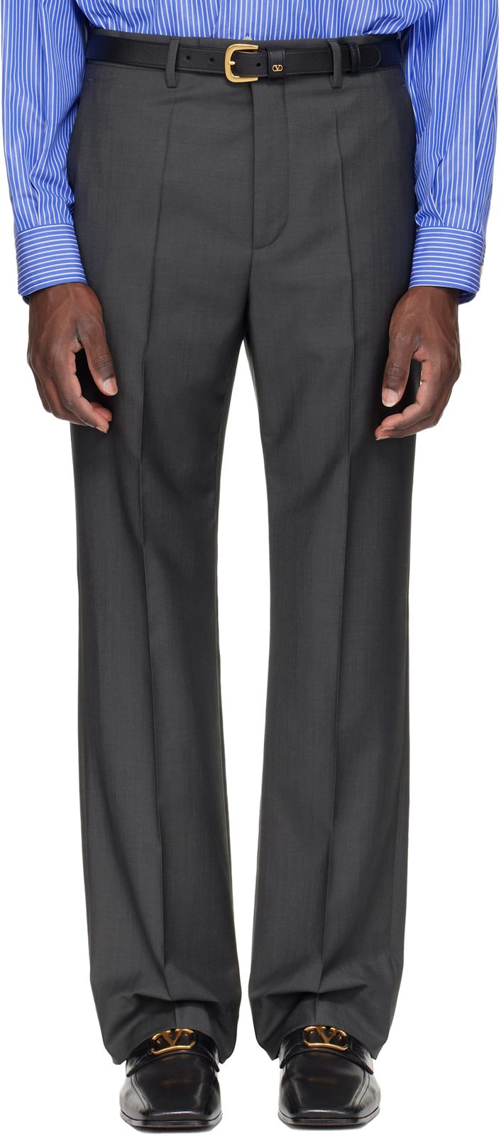 Gray Wool Trousers 262476M191002