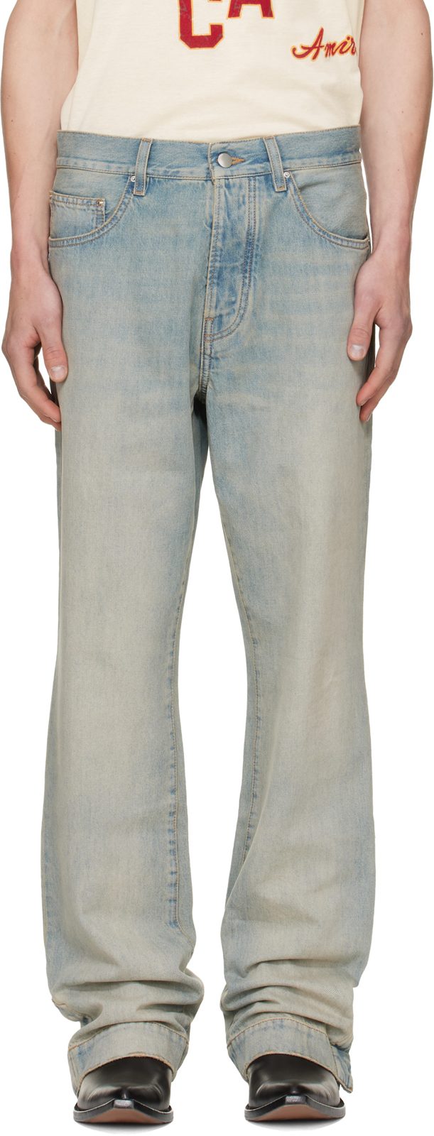 Blue Straight Flare Jeans 262886M186022