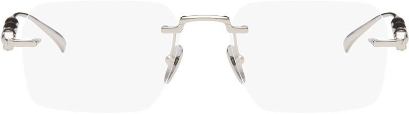 Silver Rectangular Glasses 262451M133000