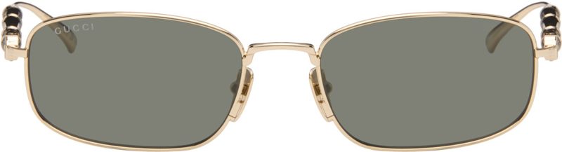 Gold Square Frame Sunglasses 262451M134014