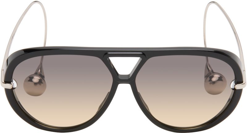 Black Drop Aviator Sunglasses 261798M134052