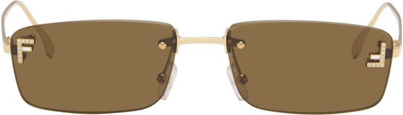 Gold [FENDI] First Crystal Sunglasses 262693M134028
