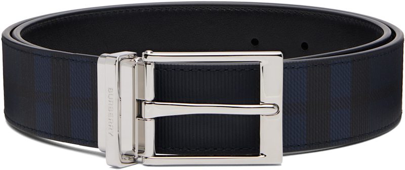 Navy Reversible Check Belt 262376M131001