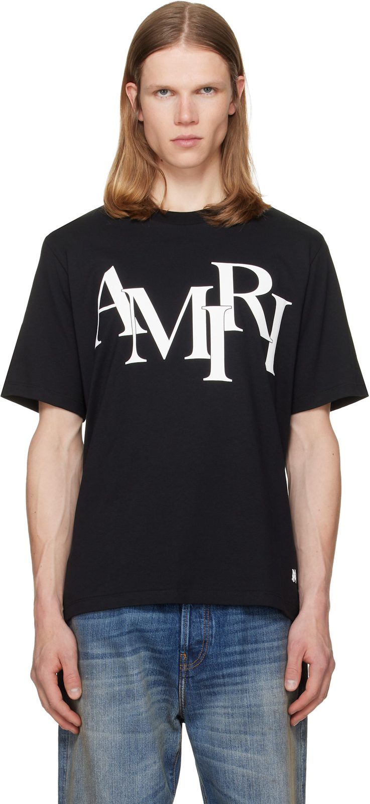 Black [아미리] Staggered Logo T-shirt 262886M213029