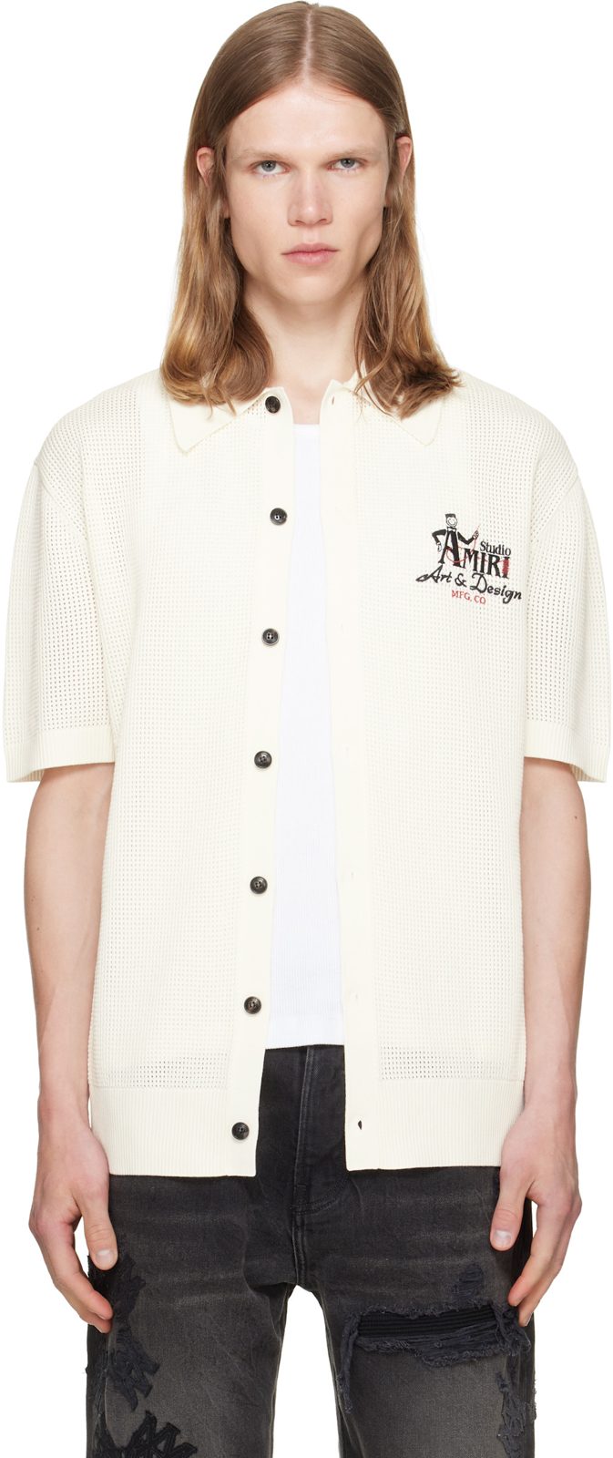 아미리 Studio Mesh Knit Shirt 262886M192008