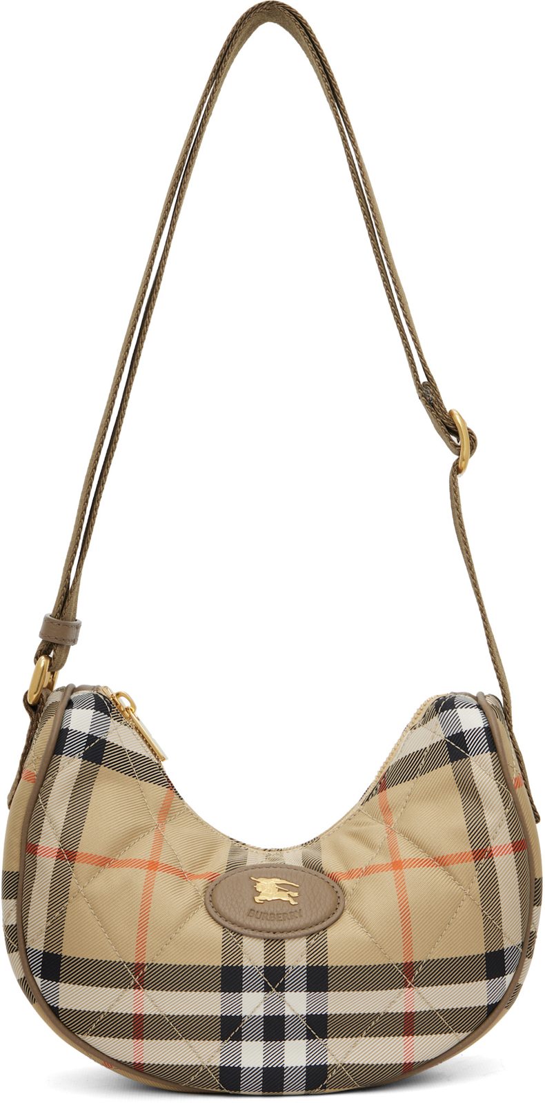 Beige Horseshoe Crossbody Bag 262376F048005