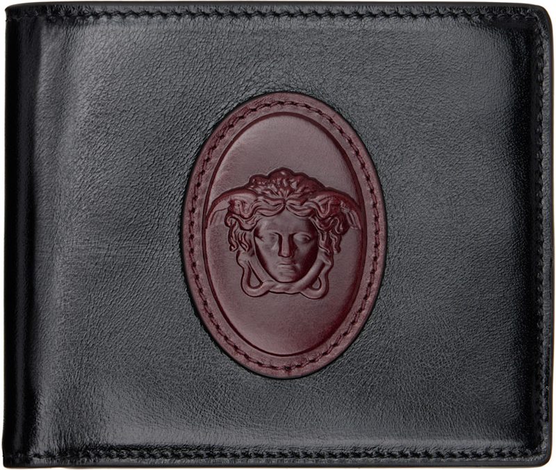 Black & Brown Roomy Leather Bifold Wallet 262404M164004