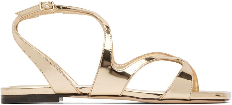 Gold Ayla Flat Sandals 262528F124008