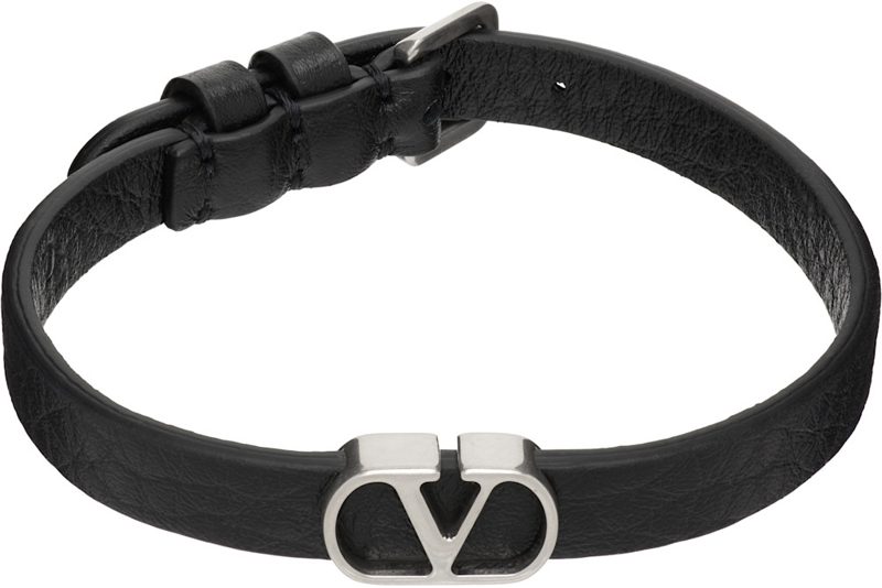 Garavani VLogo Signature Leather Bracelet 262807M142006