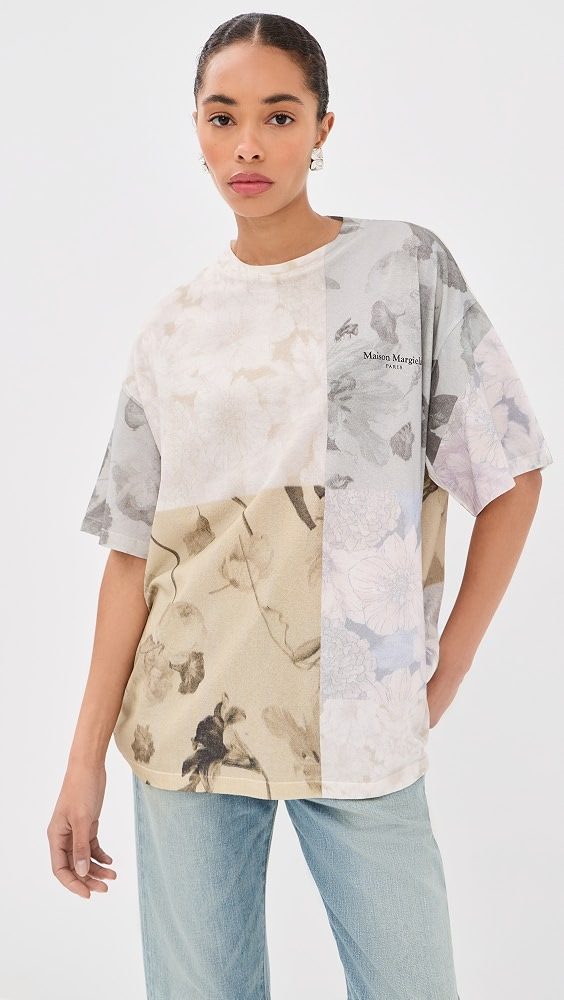 Patchwork Floral T-Shirt_Beige Flowers