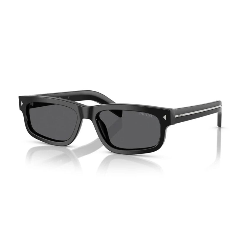 Dark Grey Rectangular Mens Sunglasses PR B11S 16K731 55_Black