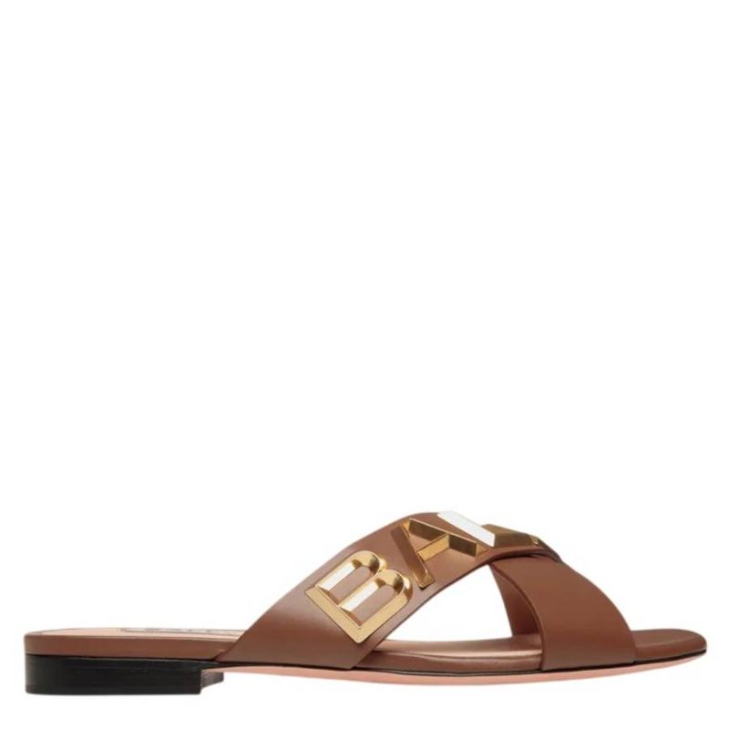 Spell Leather Flat Slide Sandals_Cuero 21
