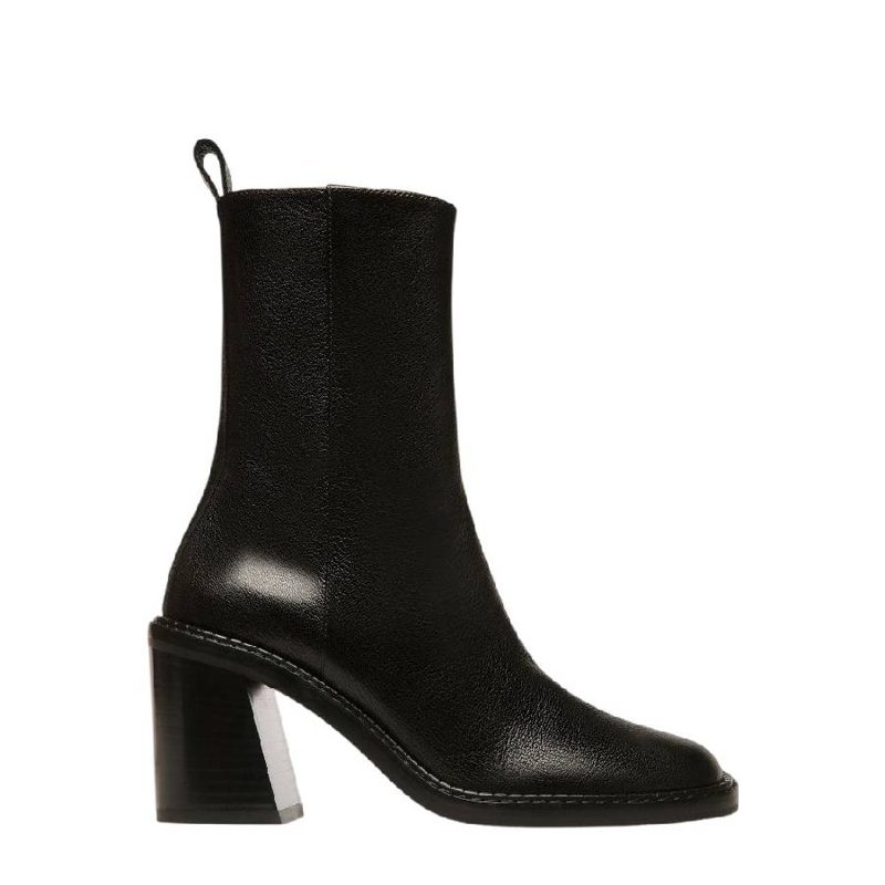 Austine Block Heel Leather Boots_Black