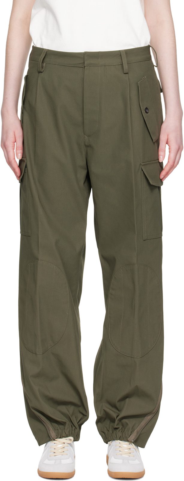 Khaki Twill Cargo Pants 262168F087000