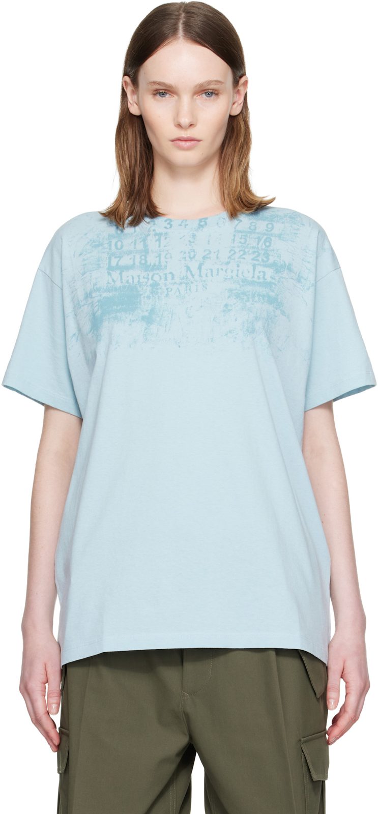 Blue Numbers Regular T-shirt 262168F110005
