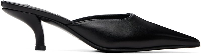 TOTEME Black Sharp Nappa Mule Heels 262771F122003