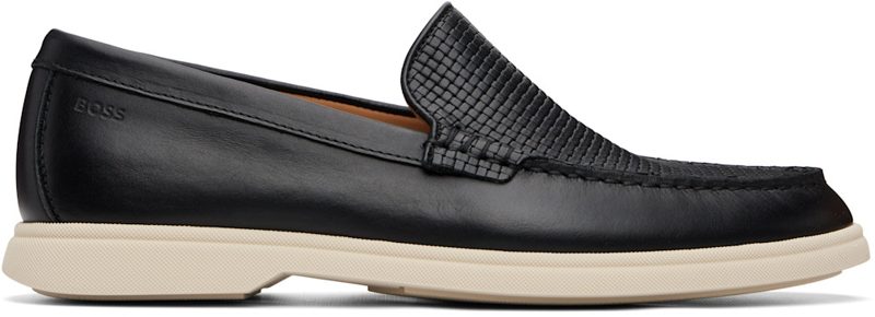 Black EM[보스]ED-LOGO Loafers 261085M231036