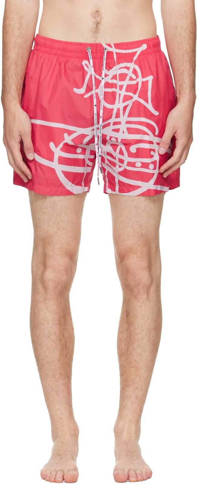 Red Surf Boxer Swim Shorts 261314M208007