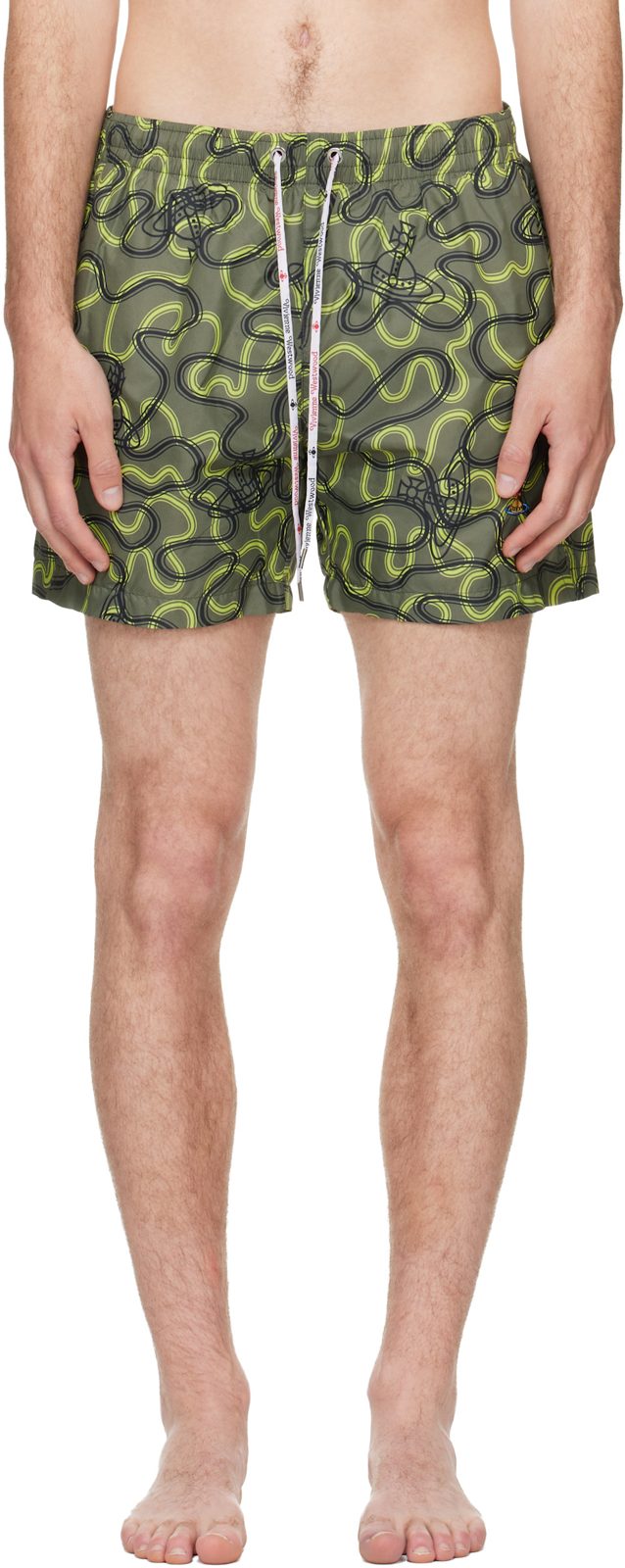 Khaki Surf Boxer Swim Shorts 261314M208005