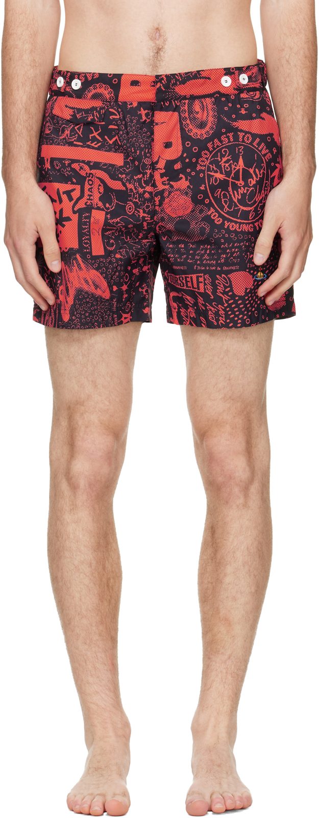 Orange Classic Boxer Swim Shorts 261314M208003