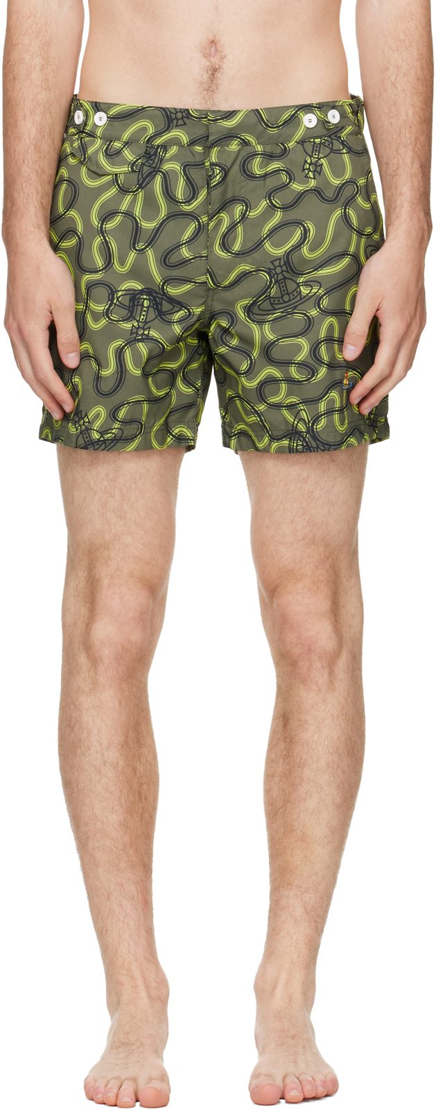 Khaki Classic Boxer Swim Shorts 261314M208001
