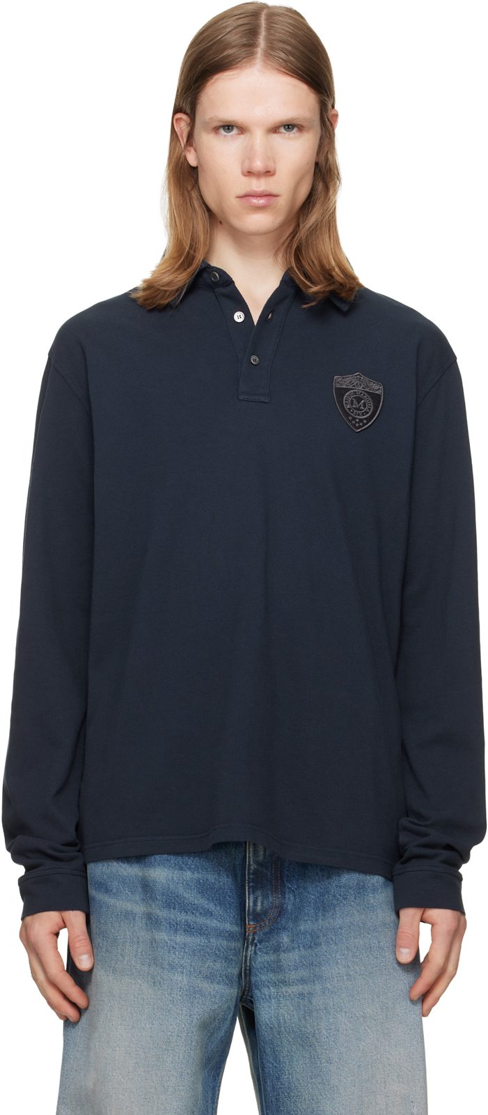 Navy Cotton Polo 262188M212000
