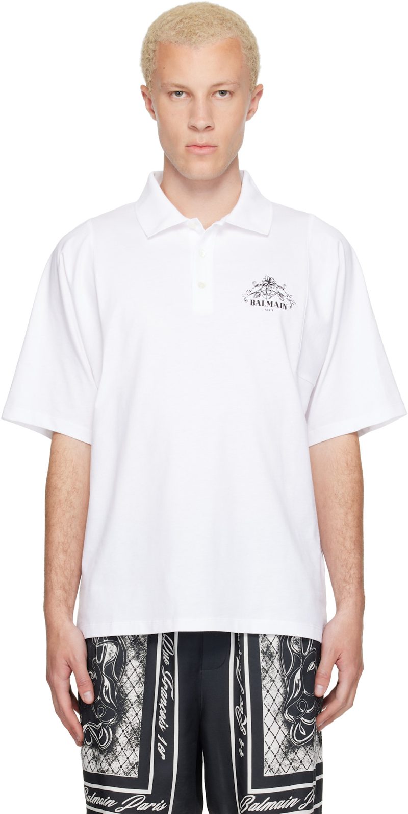 White Printed [발망] Vine Polo 262251M212008