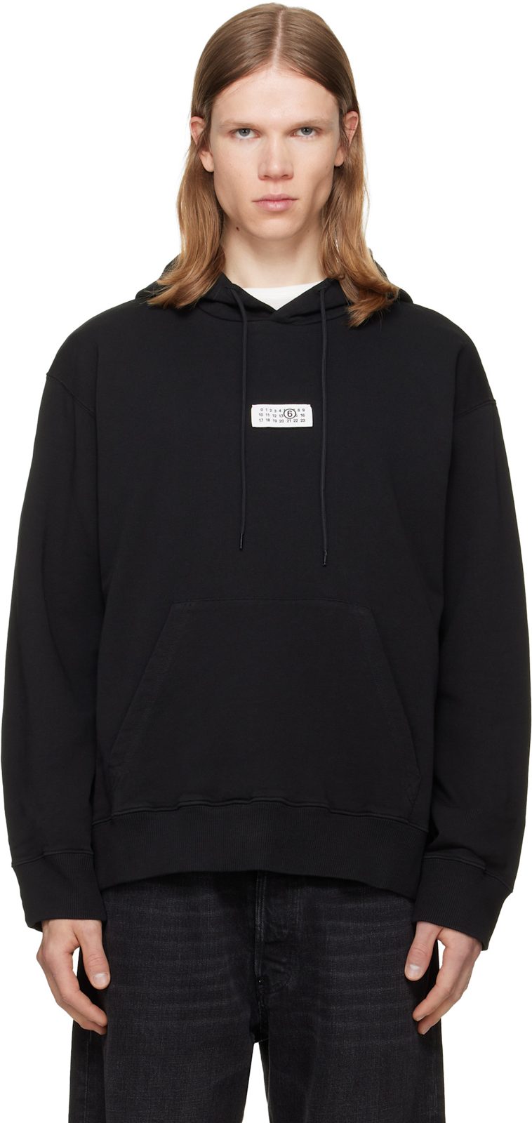 Black Unbrushed Cotton Hoodie 262188M202011