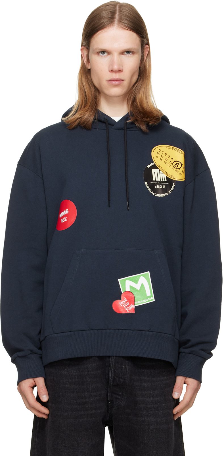 Navy Cotton Hoodie 262188M202003