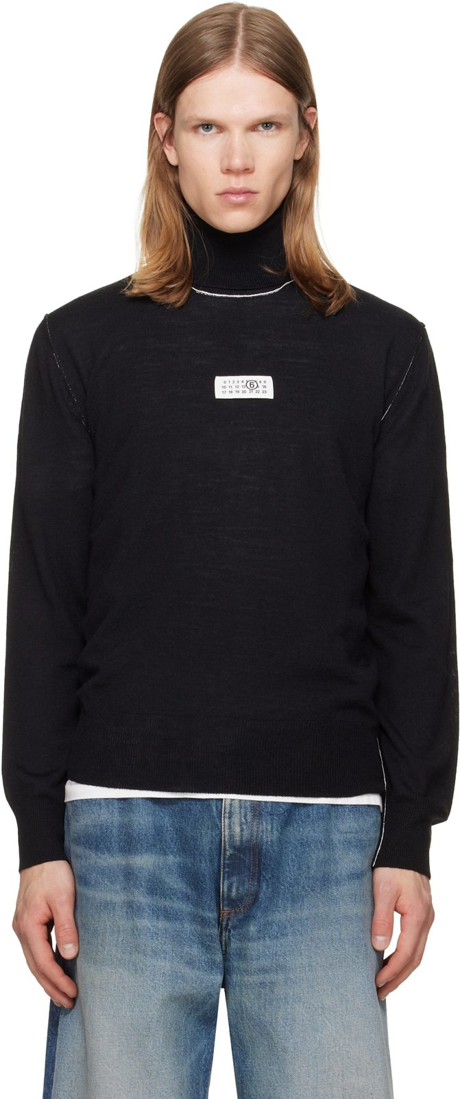 Black Wool Turtleneck 262188M205001