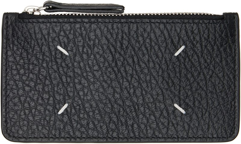 Black Four Stitches Card Holder 262168M163013