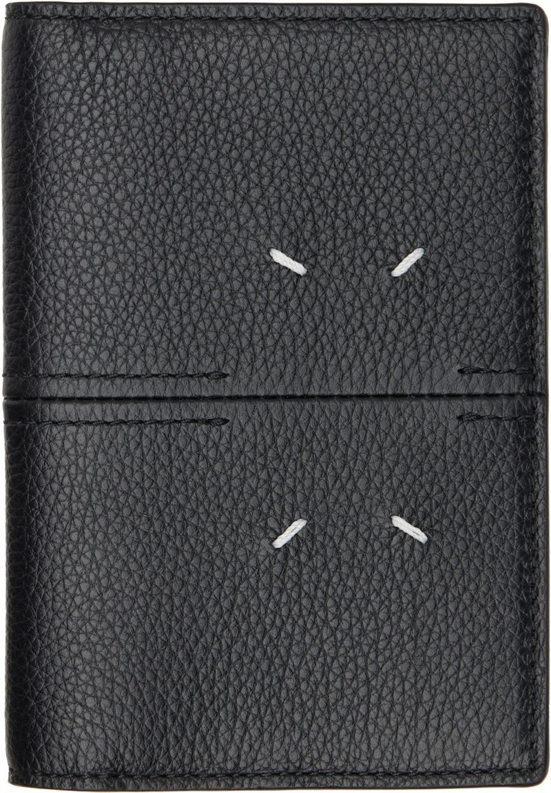 Black Leather Passport Holder 262168M162002