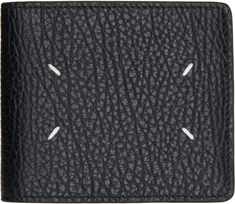 Black Four Stitches Wallet 262168M164012