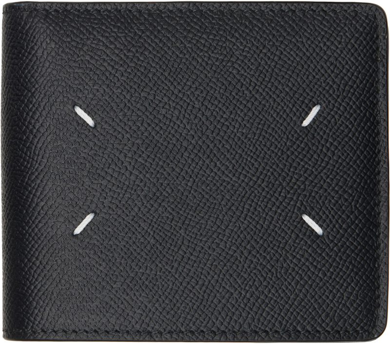 Black Four Stitches Wallet 262168M164011