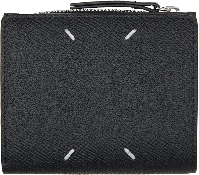 Black Four Stitches Wallet 262168M164008