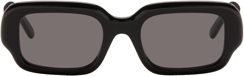 Black Rectangular Slim Sunglasses 262677M134034